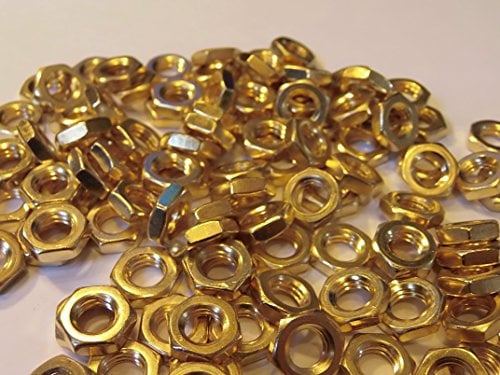 M8 METRIC BRASS HALF NUTS SOLID BRASS 8mm NUTS packs- 5/10 / 20/50 / 100 (50)