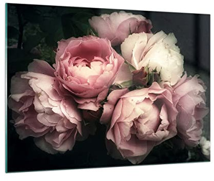 Bilder auf Glas 100x70cm Glasbild Pfingstrose Blume Groß Wanddeko Bild im Glas Schlafzimmer Küche Deko Wandbilder Dekoration Wohnzimmer Modern Wall Decor Glasdruck Wand Kunstdruck Art GAA100x70-3930