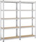 Yaheetech Scaffale x 2 Scaffalature per Garage 180x90x30 cm 175 KG Magazzino a 5 Ripiani Regolabili Alta Portata in Metallo Senza Bullone con Legno MDF per Ripiano Argento