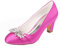 Emily Bridal Scarpe da Sposa Décolleté Tacco Grosso in Raso di Seta da Donna con Cristalli (EU36, Fucsia)