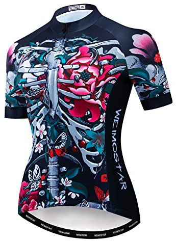 weimostar Fahrrad-Trikot für Damen, Mountainbike-Kleidung, Sommer-Rad-Top, kurzärmlig, MTB-Jersey, schnelltrocknend