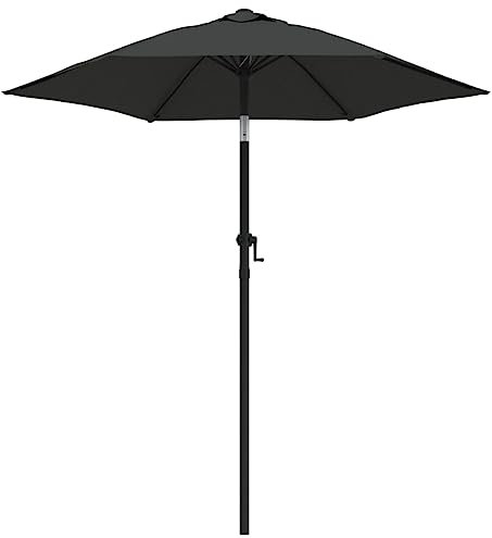 vidaXL Sonnenschirm Kurbel Kippbar Ampelschirm Gartenschirm Strandschirm Terrassenschirm Balkonschirm Schirm Anthrazit 200x224cm Aluminium