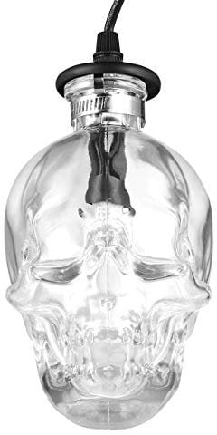Uonlytech Skull Bottle Pendant Light Led Glass Chandelier Vintage Style for Home Cafe Bar Club Decoration