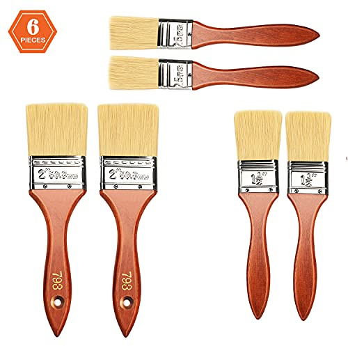 Sukudon Lot de 6 Pièces de Pinceaux pour la Lutation, Le Barbecue pour la Cuisine ou l'Industrie 2 * 25 mm/ 2 * 38,1 mm/2 * 50,8 mm