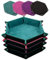 SIQUK 4 Stück Würfelbretter Leder und Samt Würfelteller, 4 Farbe Würfeltablett Hexagon Würfelteller Leder Würfelbretter für RPG DND Dragons Würfel Gaming (Cyan, Rosa, Lila und Schwarz)