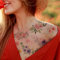 Everjoy Blumen Temporäre Tattoos Aufkleber, Aquarell Rosen, Pfingstrose, Gänseblümchen, Botanische Körperkunst, Fake Tattoos für Frauen, Mädchen und Kinder - 20 Stück