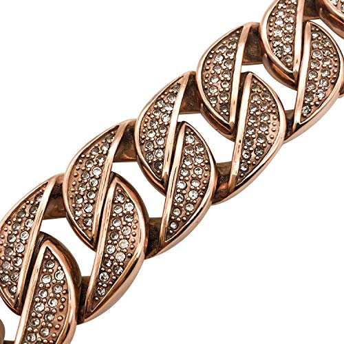 Pet Leads Leashes Pitbull Dog Chain Collar Bulldog 32mm Rose Gold Diamond Dog Collar Leash Stainless Steel Strong Heavy Large Dog Pet Collar-Rose Gold Leash_32mmX51cm