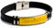 Frauen, Männer, Unisex Schmuck, Handgefertigtes Mosaik-Armband aus Baltischem Bernstein mit Kunstlederband, Edelstahlverschluss, Verstellbar (Schwarz Leichter Honig)