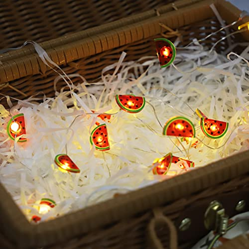Vicila 20 LED Wassermelone Kupfer Lichterkette, Batteriebetriebene Lichterkette für Weihnachten, Geburtstagsparty, Urlaub, Sommer Dekor-Wassermelone