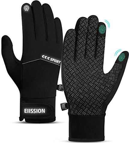 Handschuhe Herren Damen Winter Fahrrad Winterhandschuhe Touchscreen Fahrradhandschuhe Warm Skihandschuhe rutschfest Wasserdicht Radhandschuhe Winddichte Laufhandschuhe für Sport Arbeit Wandern M