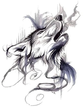 Autoaufklebe 3D Wolf Skopf Aufkleber,4 Stück 3D Wolf Head Aufkleber Sticker Dekoration Selbstklebend Vinyl Aufkleber,Wolf Decal Car Decal Sticker Wasserdicht Auto Emblem Aufkleber Tattoo für Auto LKW
