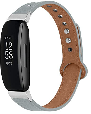 Chofit Armbänder kompatibel mit Fitbit Inspire 2, Ersatz-Lederarmband, verstellbare Nietenschnalle, Armbänder für Inspire 2/Inspire HR/Inspire/Ace 3/Ace 2, Leder