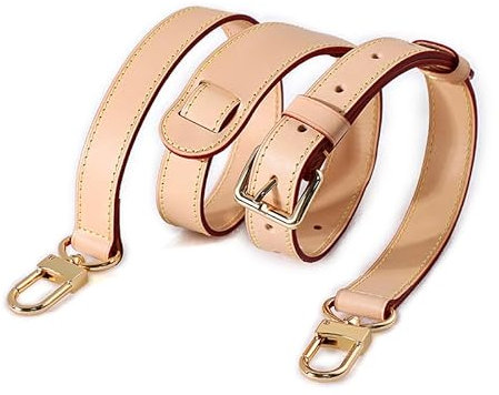 Leder Schultergurt für Geldbörse - Verstellbarer Vachetta Leder Taschenriemen Ersatz Leder Crossbody Strap Kompatibel mit Pochette Metis Speedy Neverfull Tasche, Beige, Large