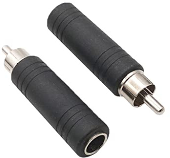 Alnicov 10 Uds Adaptador de 6,35mm a RCA Enchufe RCA Macho a 6,35mm 1/4 Pulgadas Mono Hembra Audio micrófono Enchufe Adaptador Jack convertidor