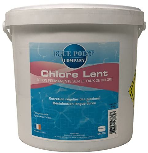 Chlore Lent Galets Piscine – Traitement avec Action permanente sur Le taux de Chlore/Galet de Chlore 250G, désinfection et Anti-algues – Produit pour Entretien Eau Piscine (5KG)