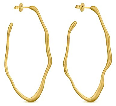 GOLDENE OHRRINGE CLARA | Entworfen von Joidart | Clara-Sammlung | 24K vergoldetes Metall | mattes Finish