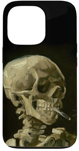 Van Gogh Malerei Kopf des Skeletts Zigarette Kunst Telefon Abdeckung Hülle für iPhone 13 Pro