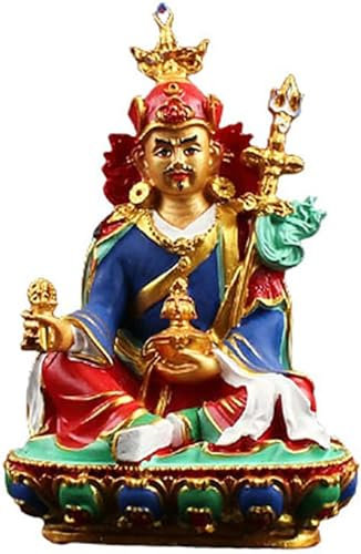 MATTUI Skulpturen Statue Innendekoration Buddha Statuette Guru Padmasambhava Statue Handbemalte Ornamente Kleine Buddha-Statuen