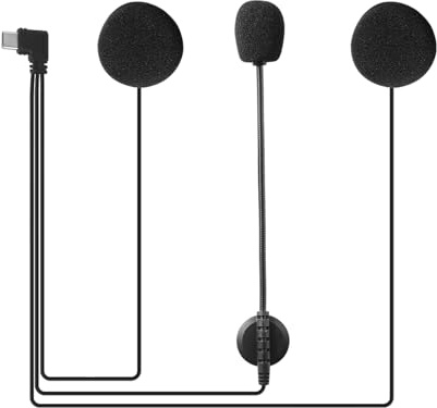 EJEAS Auriculares Tipo C para Sistema de comunicación de intercomunicación Bluetooth de Motocicleta para actualizar V4/V6/V7/MS8/MS20