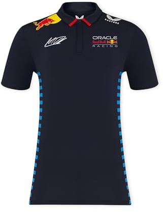 Red Bull Racing Oracle Replica Checo Perez Polo - Checo Perez Unterschrift, ORBR 20 Design, Feuchtigkeitsregulierendes Gewebe - Männer - Größe S - Blau/Rot