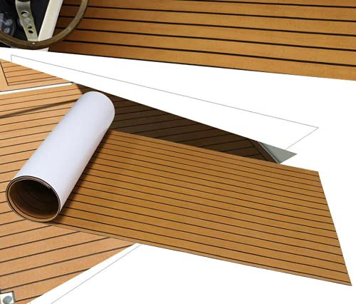 DSYOGX Bodenmatte Teak Rutschfester 270x90cm Eva Teak Schaum Boot Yacht Bodenbelag Matte Deck Teppich Selbstklebend für Bootsdecks, Wohnmobilen, Yachten, Schwimmdocks