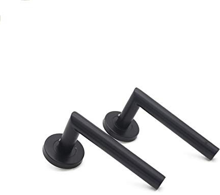 Door Knobs 1 Piece Handle Stainless Steel Tube Hollow Spray Paint Frosted Black Round Cover Split Right Angle Door Handle Door Handle