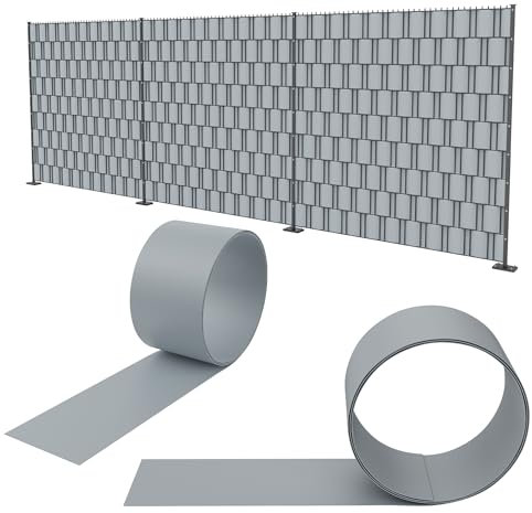 LILIIN 10x Sichtschutz Windschutz,Premium Hart PVC Sichtschutzstreifen 2,5m x 19cm für Doppelstabmatten, Garten Doppelstabmattenzaun für Gartenzaun, Balkon, Hellgrau