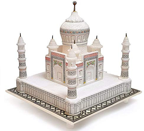 Miniatura decorativa de mármol Taj Mahal para decoración del hogar, decoración de oficina, decoración y regalo (multicolor, pulgadas 6)