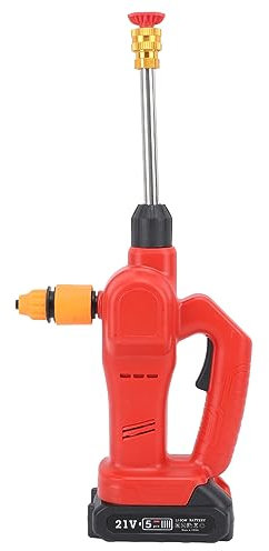 Idropulitrice Portatile, Idropulitrice a Batteria IPX7 Impermeabile Regolabile a 180 Gradi Alimentata a Batteria 4 modalità con 3 Ugelli Diversi per il Lavaggio 'auto (Spina