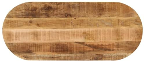 vidaXL Tischplatte, Holzplatte für Tisch Esstisch Couchtisch, Ersatztischplatte Massivholzplatte, 120x60x2,5cm Oval Raues Massives Mangoholz
