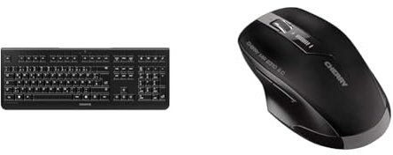 CHERRY KW 3000, Kabellose Tastatur mit Nummernblock, Deutsches Layout & MW 2310 2.0, kabellose Maus, geeignet für Rechts- und Linkshänder