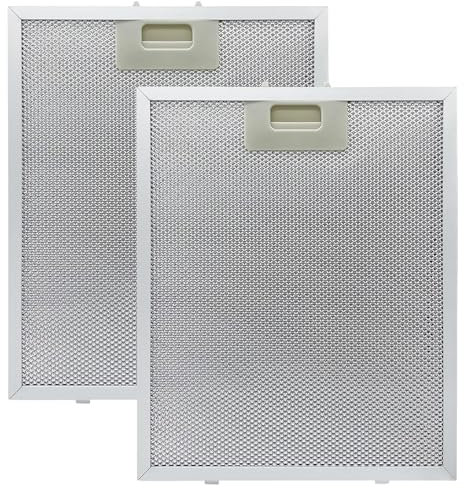 Hikrxya 2 Pack Cooker Hood Filter Replacement Metal Grease Filter, Universal Mesh Hood Extractor 320x260mm 5-Layer Aluminum, Vent Filter Fit for Many Leading Brand of Cooker Hood