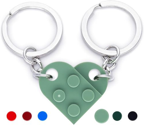 NumeroPhi - Schlüsselanhänger Partner Herz, Geschenk für die Liebenden, Freundschaft, Valentinstag