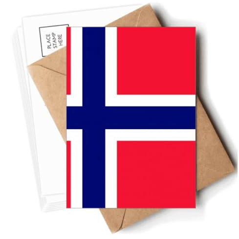 Postkarten mit Norwegen-Nationalflagge, Briefumschläge, blanko, Notizkarten, Versand