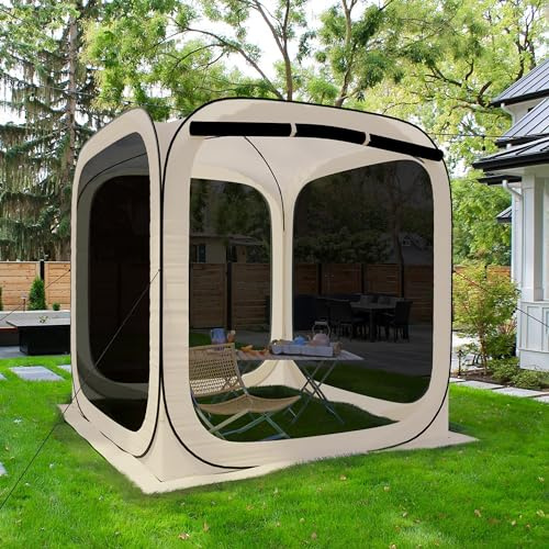 HOOYEAH Pop-Up-Zelt Screenhouse, tragbares abgeschirmtes Zelt, Camping, Baldachin, faltbar, sofortiger Bildschirm, Outdoor-Pavillon mit Moskitonetz für Terrasse, Hinterhof, Garten und