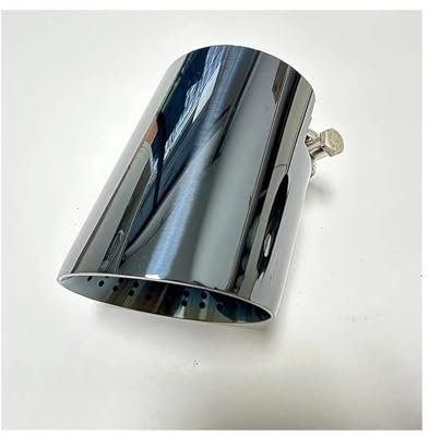 Auspuffblenden Schwarzer Edelstahl Länge 120 Mm Großer Durchmesser 114 Mm Offenes Autoschalldämpfersystem AK-Autoschalldämpfer Auspuffdüse, Galvanisiert 1 Stück Auto-Endschalldämpfer(60mm-114mm)