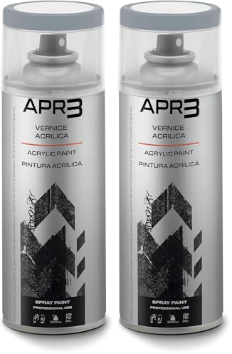 APR3 - S4007001 Vernis peinture Acrylique Multi-Usage, Couleur Gris Argent RAL 7001, Aérosol En Fer-Blanc Recyclable de 400 ml (Lot de 2)