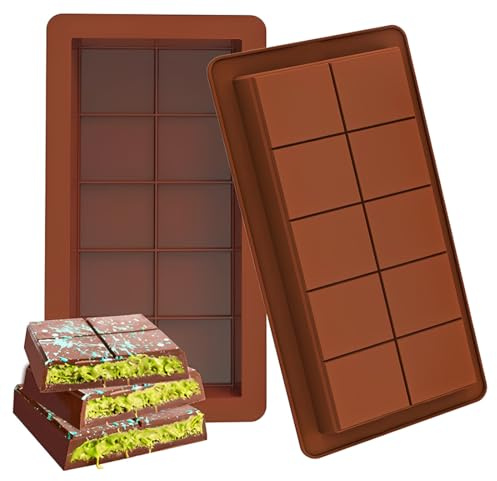 XOXVURI 2 Pièces Moule Tablette Chocolat Moule Chocolat Moule À Chocolat En Silicone Moule A Tablette Chocolat Moules Pour Faire Du Chocolat Fondant Gelée Morceaux De Chocolat Protéiné Barre