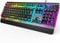 TECKNET RGB Gaming Tastatur für PC, Membran Tastatur mit 105 Tasten, Vollmetall-Pane, Handgelenkauflage,15-Zonen RGB Beleuchtung, 25 Anti-Ghosting-Tasten, Computer Keyboard, Englisch (QWERTY) Layout