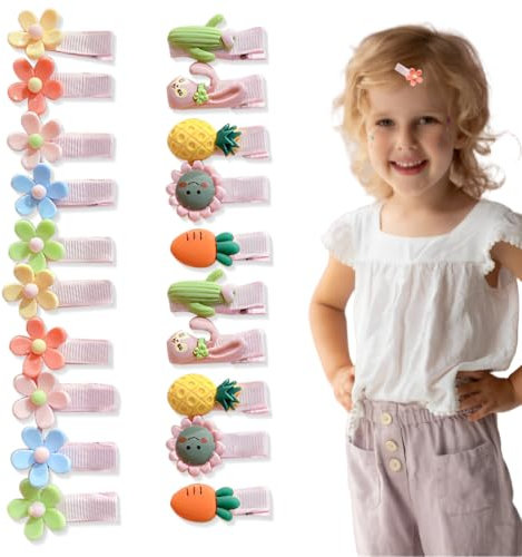 XYTAHDM 20 Piezas Horquillas Pelo Bebe Niña, clips bebé niñas,pelo para bebés,Pinzas Pequeñas Pelo Mini Grosgrain Ribbon Accesorios Pelo para bebé y niña