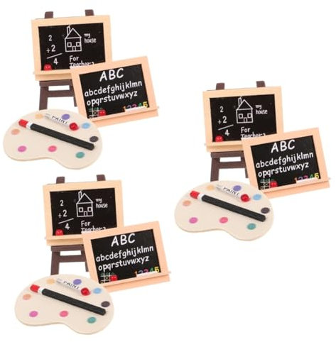 Tofficu 3 Sätze Puppenhaus Kleine Tafel Puppensachen Desktop-mini-staffelei Zubehör Für Babypuppen Maschine Puppenzubehör Mini- Puppentafel Puppenwagen Träger Hölzern