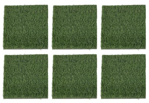 ANKROYU Hühnchen -Nistpads künstliches Gras Öko -freundlicher wiederverwendbarer Eierschutzmatte für Hühner Coop Garten Rasen PE -Material 30x30x2,5 cm 6 Packung