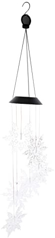 YARNOW wasserdichte Solar Windspiel Lampe Schneeflocke mit Farbwechsel LED Flammige Garten Hängeleuchte für Außenbereich Automatische Aufladung Wetterfest Einfache Installation