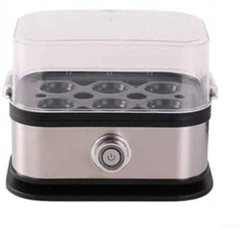 Eawfgtuw Stainless Steel 6-in-1 Egg Cooker Boiler with Auto Shut-Off for Boiling Poaching Scrambling Steaming Omelets Up to 6 Eggs at Once Dishwasher Safe Removable Trays(British Standard)