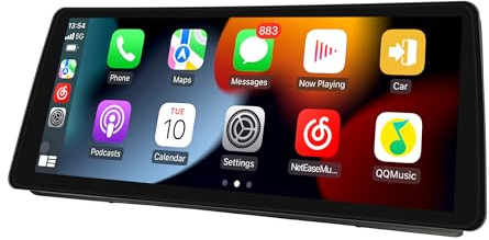 12.3 Inch Android Screen for BMW 3 Series E90 E91 E92 E93,CarPlay Wireless Android Auto,Screen Mirroring,Split Screen,Wi-Fi, Music,TV,Navigation,Vehicle Cameras,Netflix Spotify TikTok (64GB)