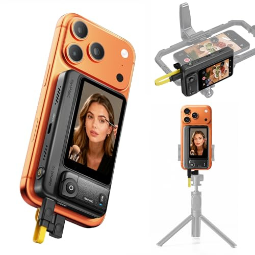 7RYMS Qshot V2 Selfie Monitor Screen for iPhone & Android | 4K 60fps Magnetic Back Camera Monitor, Remote, 1/4” Mount, Phone Monitor Screen, Vlog, Live Streaming, TikTok