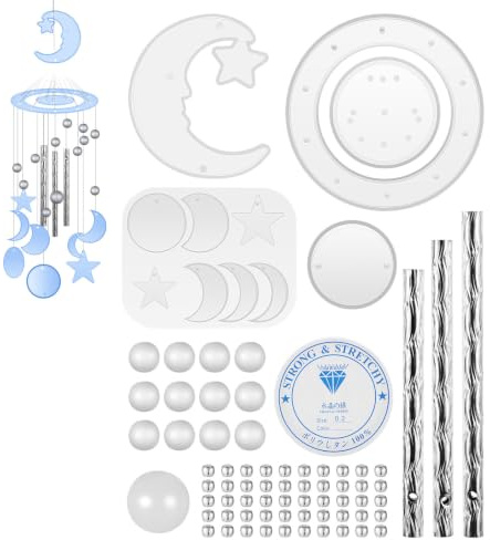 jojofuny Kit de Moules Silicone pour Carillon Éolien DIY, Facile à Nettoyer et Antiadhésif, pour Loisirs Créatifs Moules en Silicone pour Petites Pièces