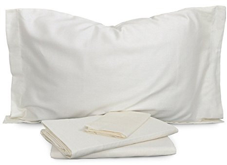 Zucchi Bettwäsche-Set aus Satin, einfarbig, für Doppelbett, R661, Elfenbeinfarben