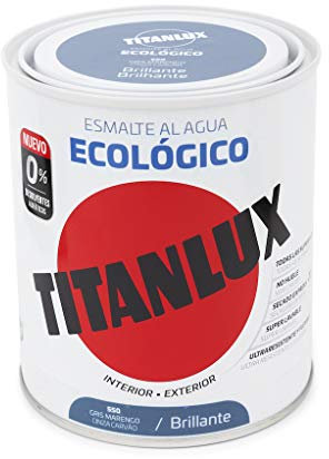 Titanlux Ecológico Esmalte al agua mulisuperficie Brillante Gris Marengo 750ml
