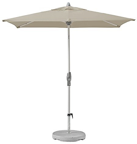 Sonnenschirm Push Up 210 x 150 cm Mittelstange Taupe Gartenmöbel Außenbereich